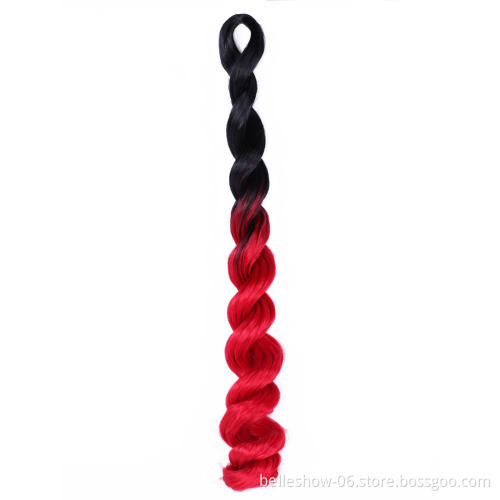 Hot sell  20inch 100g wholesale crochet braid fiber jumbo braids deep wave hair ombre synthetic braiding hair extensions